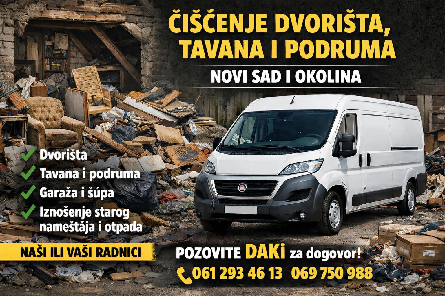 Čišćenje dvorišta i odvoz otpada Novi Sad